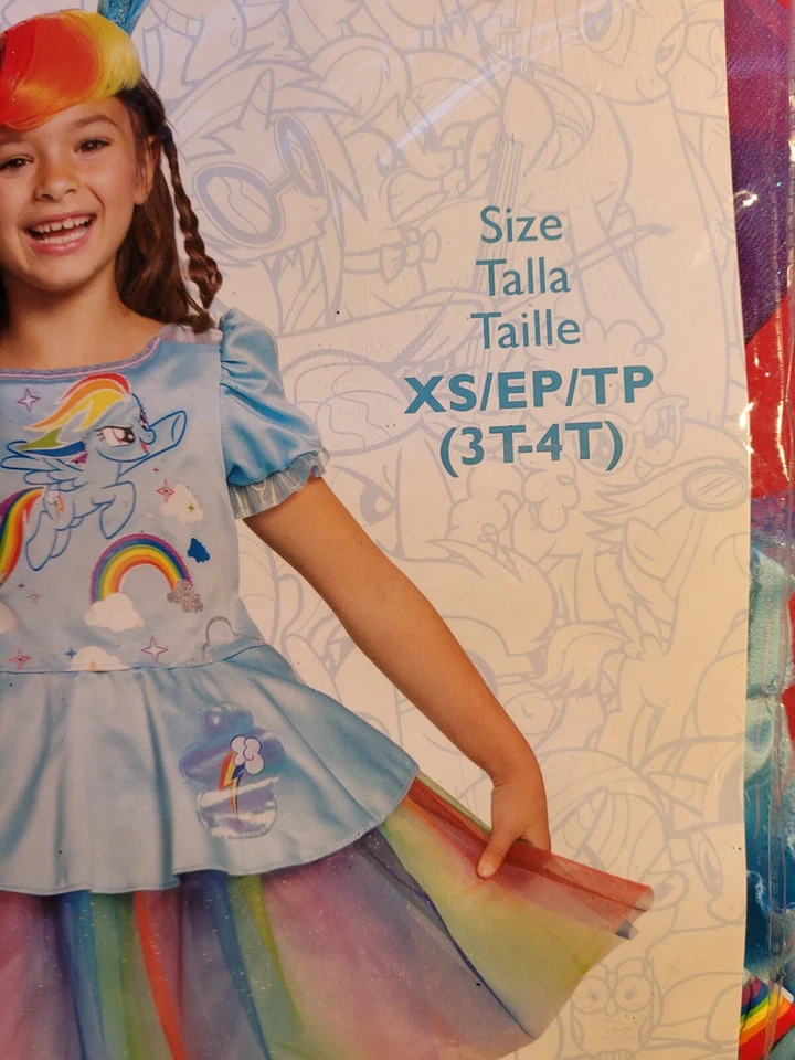  Disfraz de Halloween My Little Pony Rainbow Dash para niñas talla 3T-4T  Foto 2 de 4