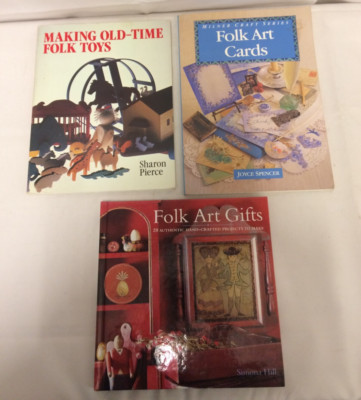 3x Folk Art card, project  and gift making  books - Making Old-Time Folk Toys