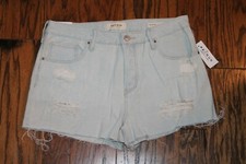 PacSun Los Angeles Scratch Blu Style 0193 Mid Rise Blue Jean Cutoff Short Sz 30