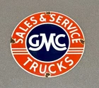 VINTAGE 12” GM GENERAL MOTORS PORCELAIN SIGN GAS OIL CAR TRUCK MOTORCYCLE