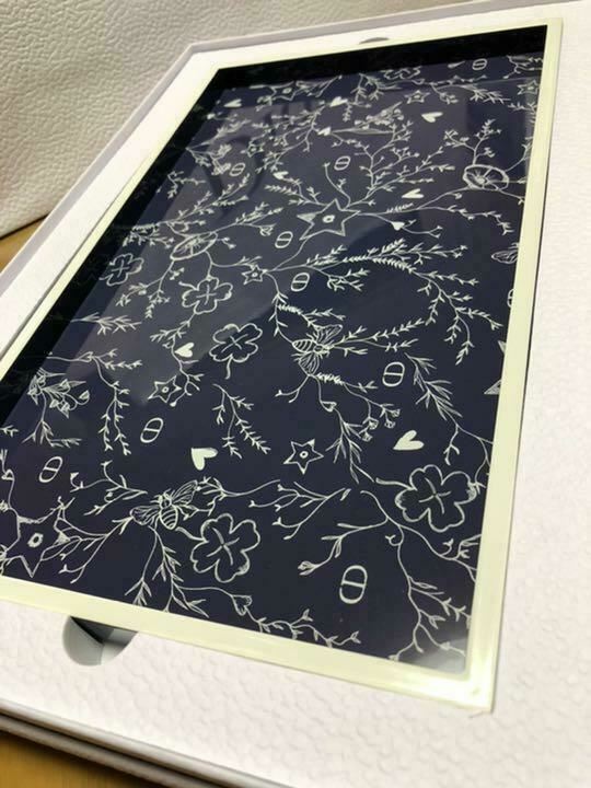 Christian Dior Square Plate Lacquered Tray Flower Pattern