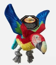 Pawprintz 9" Parrot Dog Toy w/Squeaker Multicolor New