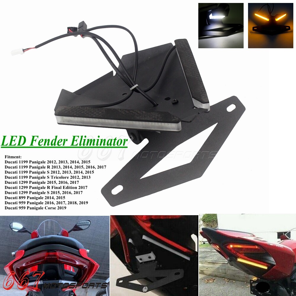For Ducati 1199 Panigale R S 959 1299 Fender Eliminator w/ LED