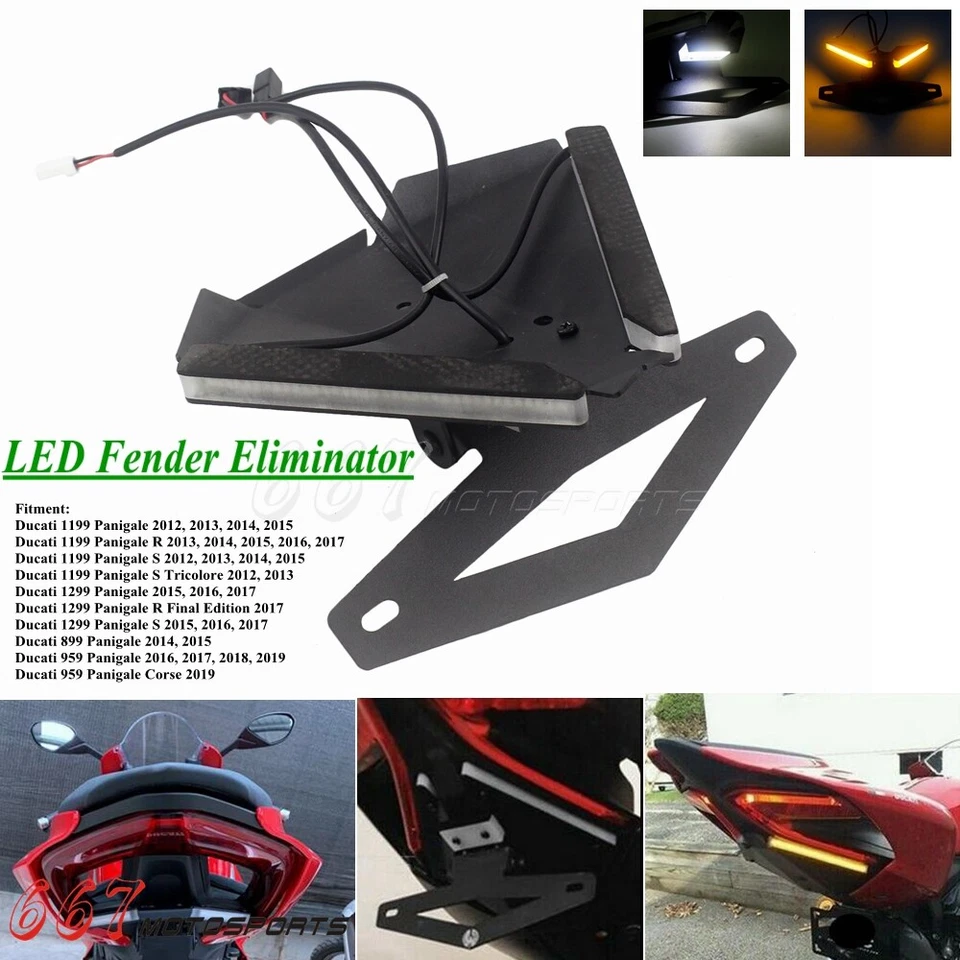 Kit eliminador guardabarros luz LED trasera ordenada para Ducati Panigale 899 959 1199 1299 Foto 4 de 4