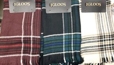 Igloos Outdoor Ladies Brushed Tartan Blanket Scarf One Size Choose Color NWT