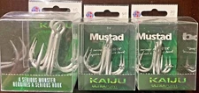 Mustad 36328NPDS  3/0 - 7/0 Kaiju Treble Hooks 7X Strong Durasteel - Choose Size