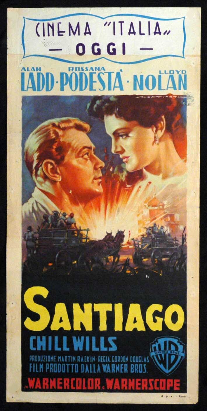 Locandina originale film SANTIAGO (1956) - Regia di Gordon Douglas