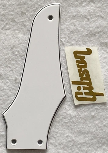 Gibson Firebird Non-Reverse Truss Rod Cover+Gold Decal Guitar Pickguard White