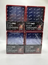 Ultra Pro 3X4 RED BORDER Standard Toploaders 35pt 4 Packs of 25, 100 total 