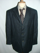 MENS ISAIA NAPOLI BLAZER SIZE 48 R 100 WOOL MADE IN ITALY CHARCOAL PLAIDS 240
