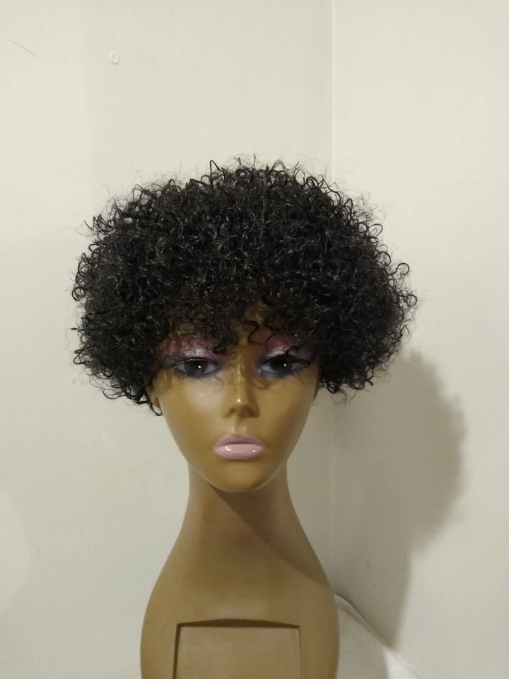 Peluca mezcla cabello humano húmeda y ondulada Foto 2 de 4