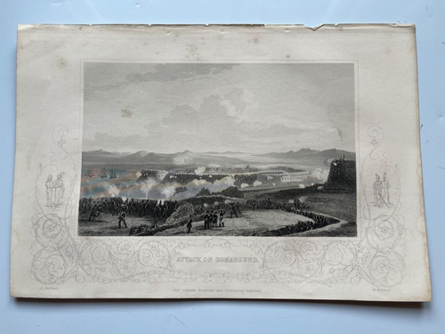 Attack on Bomarsund War with Russia antique engraving c1860 Tallis - 第 1/2 張圖片