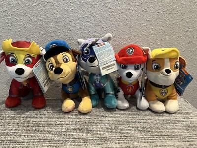 Paw Patrol Cat Pack - 2 Marshalls, Chase Everest Ruble Lot of 5 8'' Plush NWT