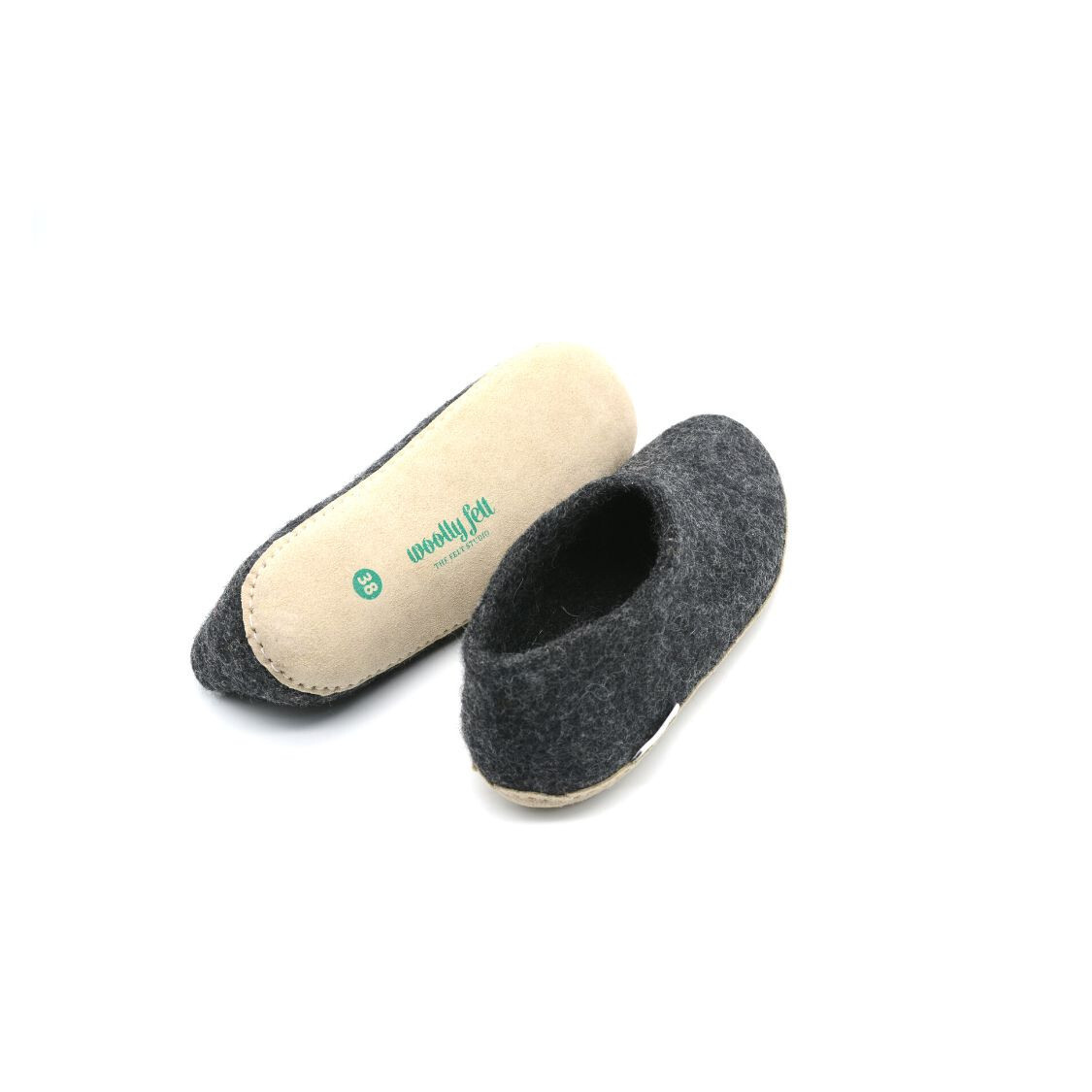Charcoal Grey Wool Shoes| Eco-friendly Felt Shoes| Unisex Indoor Shoes|  Gifts