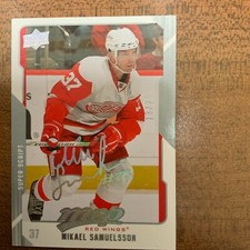 08/09 UD MVP  #104 MIKAEL SAMUELSSON SUPER SCRIPT #18/25 ! RED WINGS