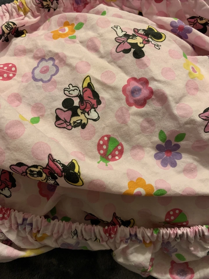 Sábana Cuna Ajustable Disney Bebés Minnie, Niña, Dama Insecto 🐞 Y Flores Foto 4 de 4