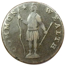 1788 Massachusetts Cent Colonial Copper Coin 1C - Rare Early Colonial Coin!