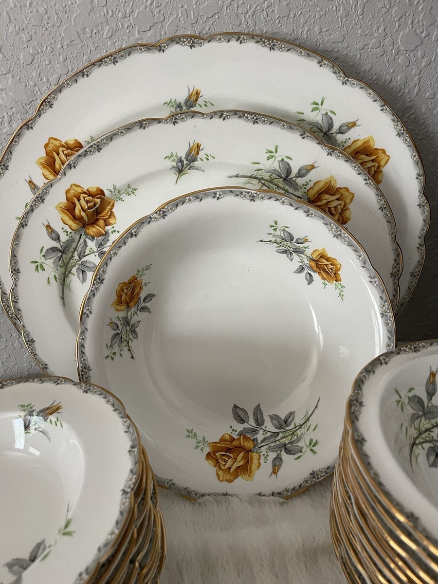 Royal Stafford ROSES TO REMEMBER 42 Piece Set Platters,Cups