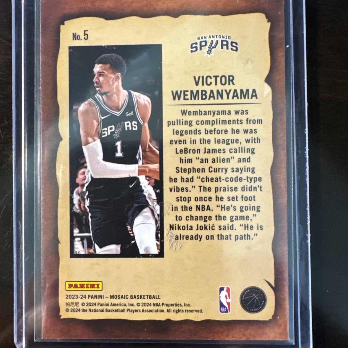 2023-24 Panini Mosaic Victor Wembanyama RC NOTORIETY #5 Spurs