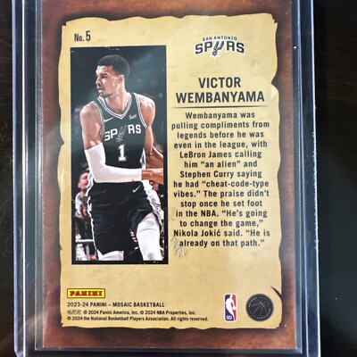 2023-24 Panini Mosaic Victor Wembanyama RC NOTORIETY #5 Spurs 