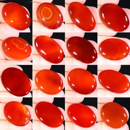 TOP NATURAL HESSONITE RED ONYX SULEMANI HAKIK AGATE OVAL CABOCHON GEMSTONE AH-