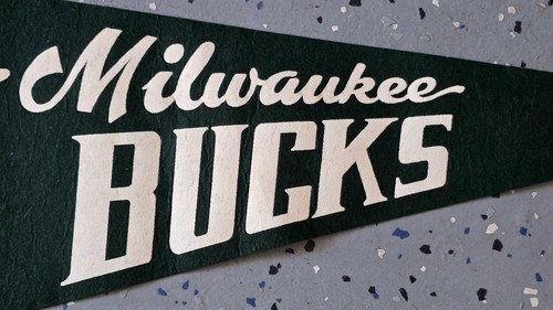 Rare Vintage 1960's NBA Milwaukee Bucks National Basketball Felt Pennant Green - Picture 6 of 9