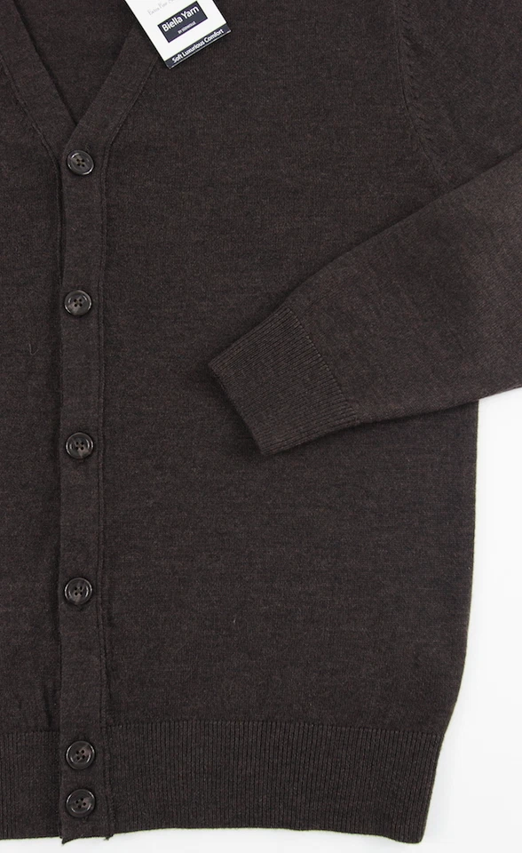 Cárdigan Suéter Para Hombre TURNBURY Marrón Lana Merino XL XLarge NUEVO NUEVO CON ETIQUETAS F45SR750  Foto 3 de 4