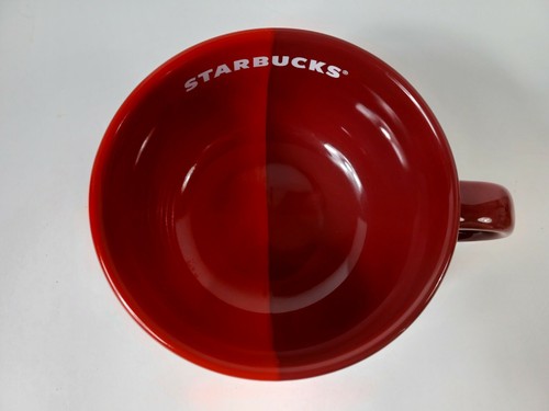 Starbucks CeramicCoffee Tea Mug Split-Tone Red 16oz. New - Picture 5 of 6