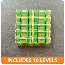 10 PCs Acrylic Tube Bubble Spirit Level Vial Measuring Instrument D 10mm L 25mm