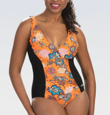 Dolfin Aquashape Sweet Escape Shirred One Piece Swimsuit Tight Fit size 18