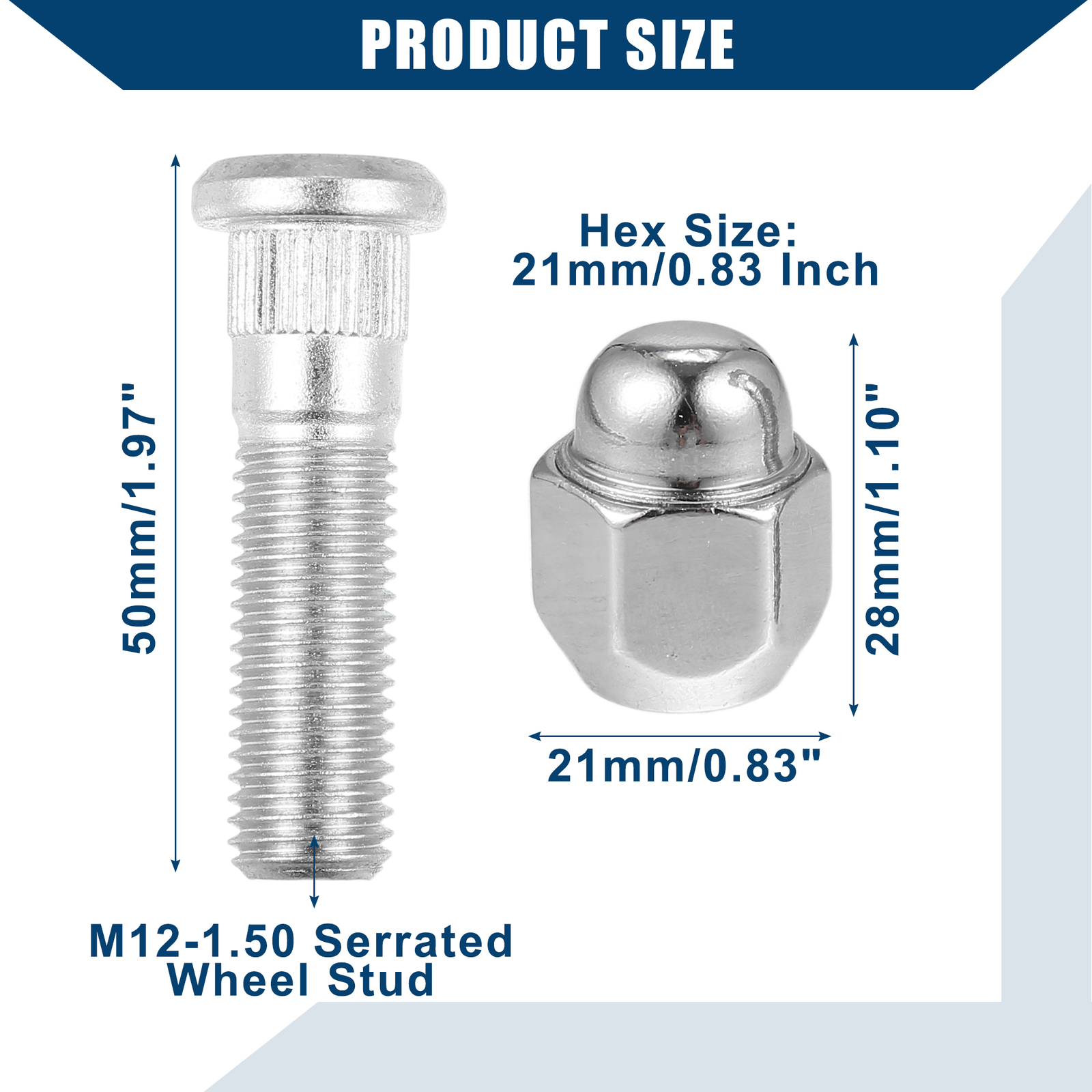 52950-M1000 Wheel Stud Bolts TWO Custom for Hyundai Sonata 2000-2017