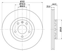 2X Hella 8DD 355 127-571 Bremsscheibe FüR Audi Seat Skoda VW