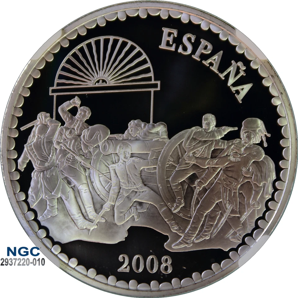 España S10E 2008M Manuela Malasana Guerra del Indep. 200 aniversario PF 69 UC + CERTIFICADO DE AUTENTICIDAD Foto 3 de 4