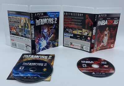 Lot-4 PS3 NBA 2K16 Final Fantasy 14 Gran Turismo 5 Infamous 2 Sony PlayStation 3