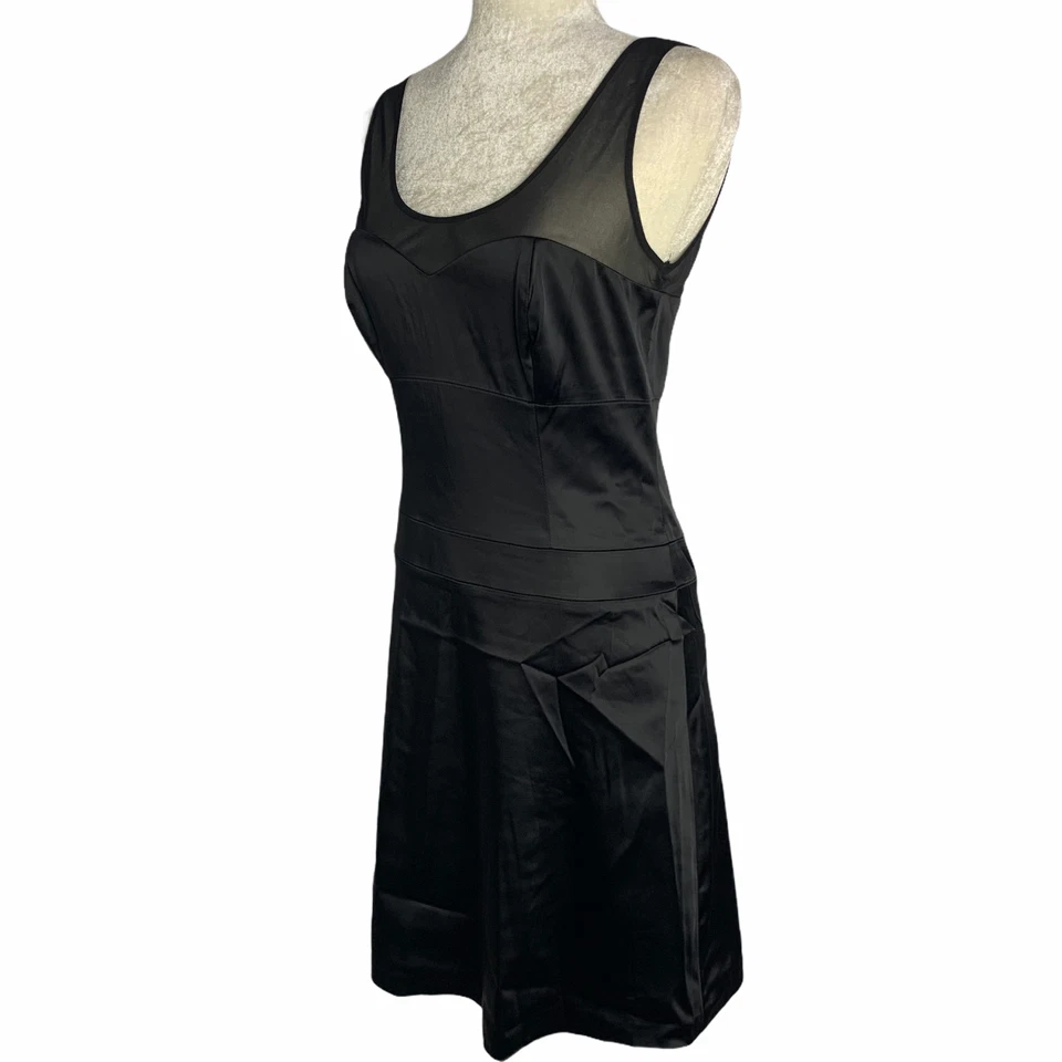 Mini vestido de cóctel Marc New York para mujer 6 negro satinado novia NUEVO Foto 4 de 4