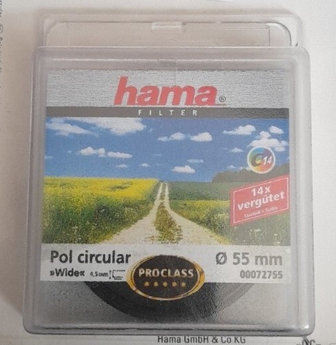Hama Polarising Filter Round Circular Pro Glass Wide 4.5 mm 55 mm C14 Coated - Picture 3 of 4