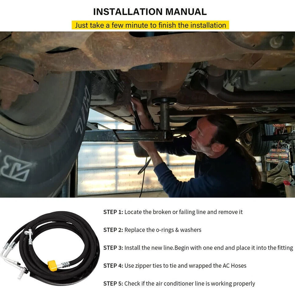 Juego de mangueras auxiliares traseras de línea de aire acondicionado para Chevy Tahoe GMC Yukon Escalade 2015-2020 YSH34913 Foto 4 de 4