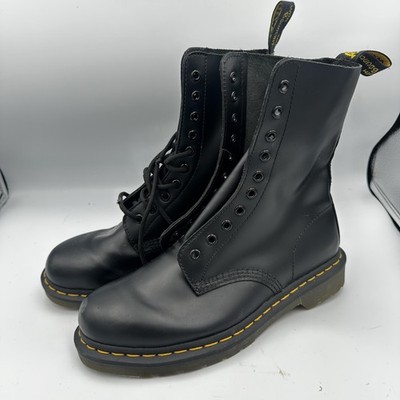 Dr Martens 1490 Boots Mens Size Black Leather 10 Eyelet Lace Up