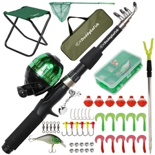 Kids Fishing Pole - Rod Reel Combo Tackle Box Starter Set - First Year Small ...