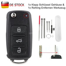 Klappschlüssel 3 Tasten Gehäuse Auto für VW Polo T5 Golf Skoda Seat + Werkzeug