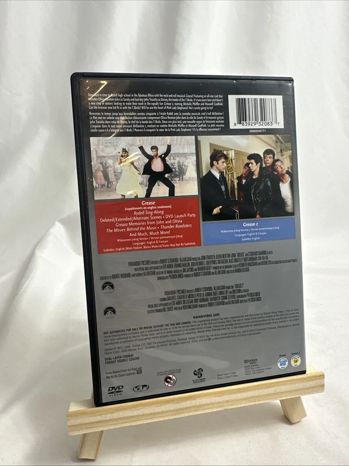 Grease/Grease 2 Double Feature DVD 2013 2-Disc Set Widescreen Bilingual Edition - Image 2 of 4