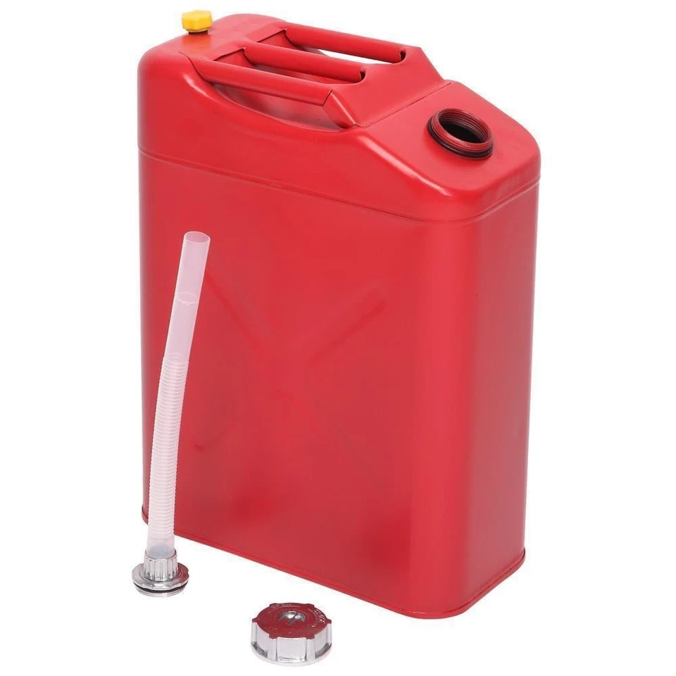 5 Gallon Large Capacity 20L Gas Gasoline Can Fuel Backup Metal Steel Tank Red