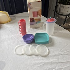 New Tupperware Beautiful UNIQUE Set of Kids Mini PARTY Set in Pink/Lilac Colors