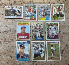Lot of (10) Carlton Fisk Topps 1982 1983 1984 1987 1988 1990 1991 Baseball Cards