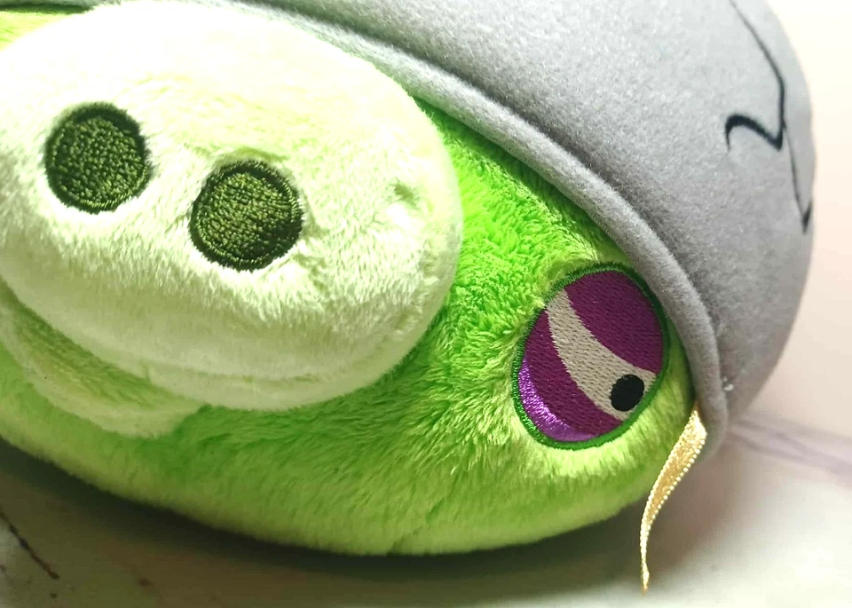 Angry Birds Plush 5" NO SOUND Corporal Pig Cracked Helmet Bad Piggies NWT Bekin - Image 2 of 4