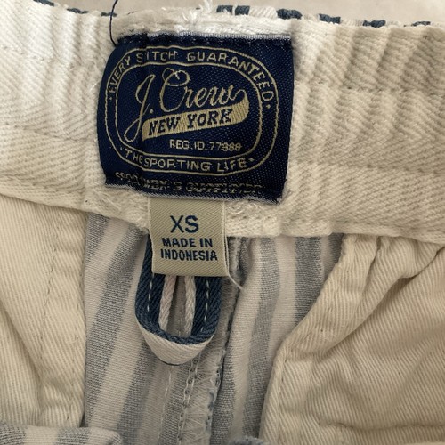 J Crew Shorts Boys 26x6 XS Cotton Blue Stripe Drawstring Pockets Preppy Classic - Picture 8 of 9