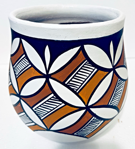 Mexican Pottery Vase Folk Art Acoma Style Southwest Pot - Picture 5 of 8