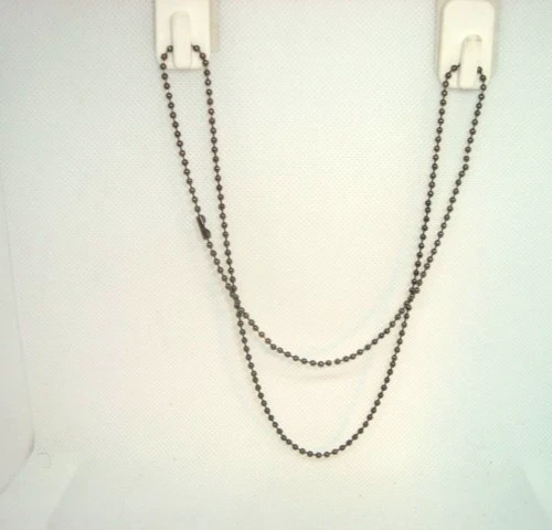 #2 Dos GUNMETAL (Gris) Cuentas Bola Cadena Joyería Collar Cierre Cadena 24" pulgadas (L) Foto 3 de 4