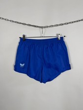 Men  s Vintage 90s Erima Shiny Nylon Sprinter Soccer Blue Shorts Size 6