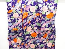 7654395: JAPANESE KIMONO / ANTIQUE KIMONO / SILK / KINSHA / CRANE